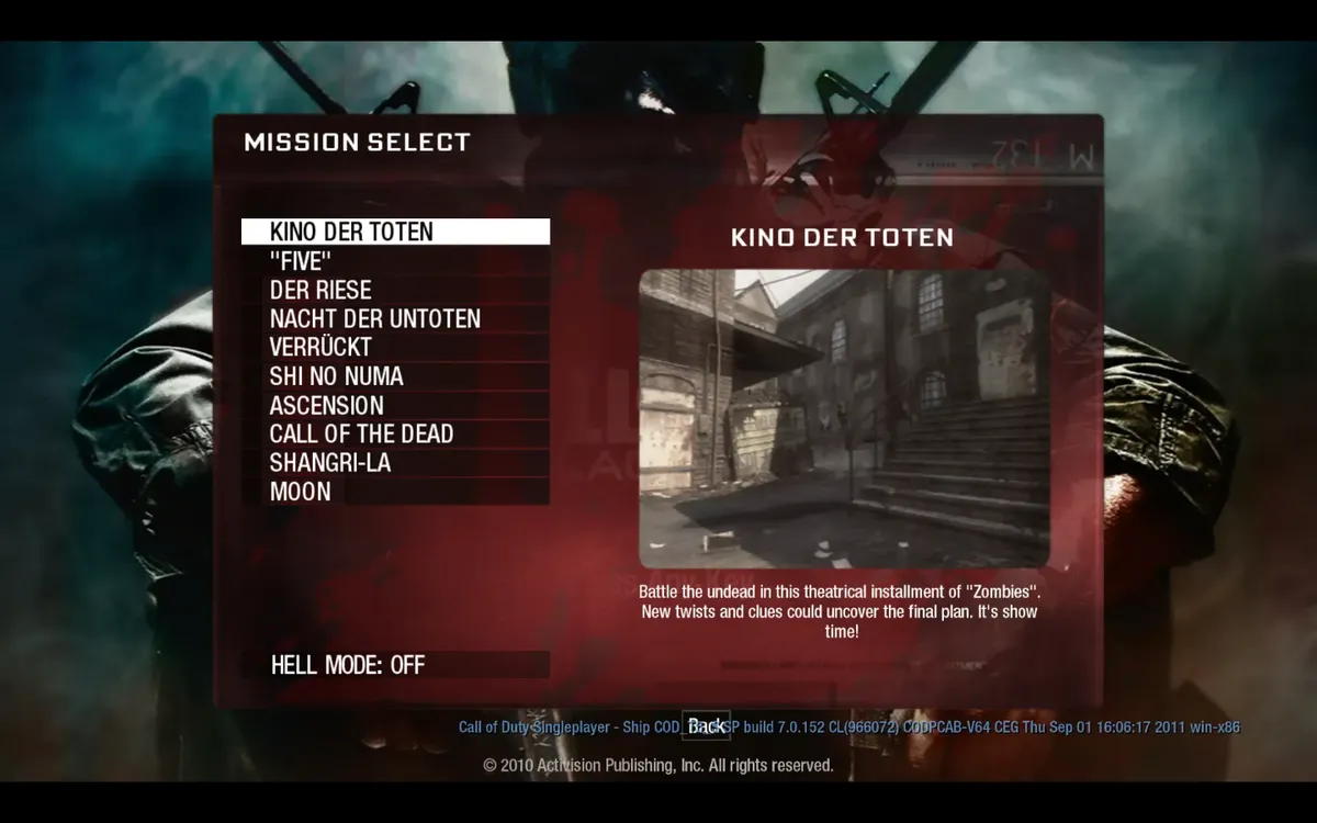 The BO1 Zombies browser project’s map-selection screen. Features vary between community projects.